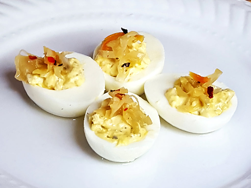 Recipe: Deviled Eggs with OlyKraut